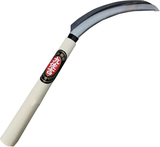 MerceHygea Japanese Weeding Sickle Handheld Steel Grass Weeder, Thick Blade Gardening Quick Work, Beige by GreenHaven Gardens