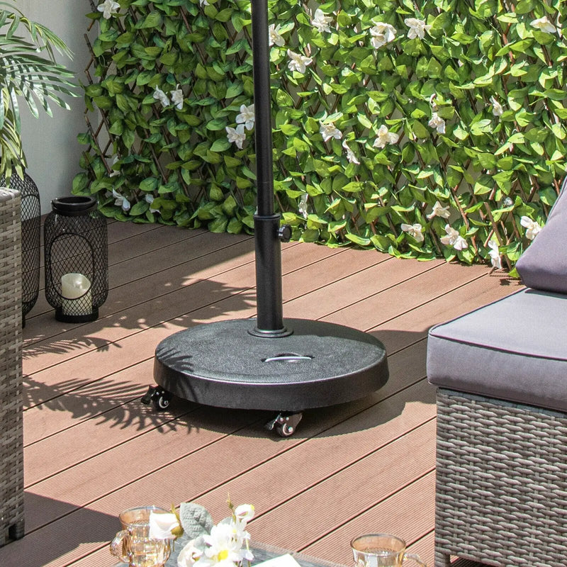 51LBS 20.5Inch Outdoor Umbrella Base with Wheels and Handles by DirectDeals