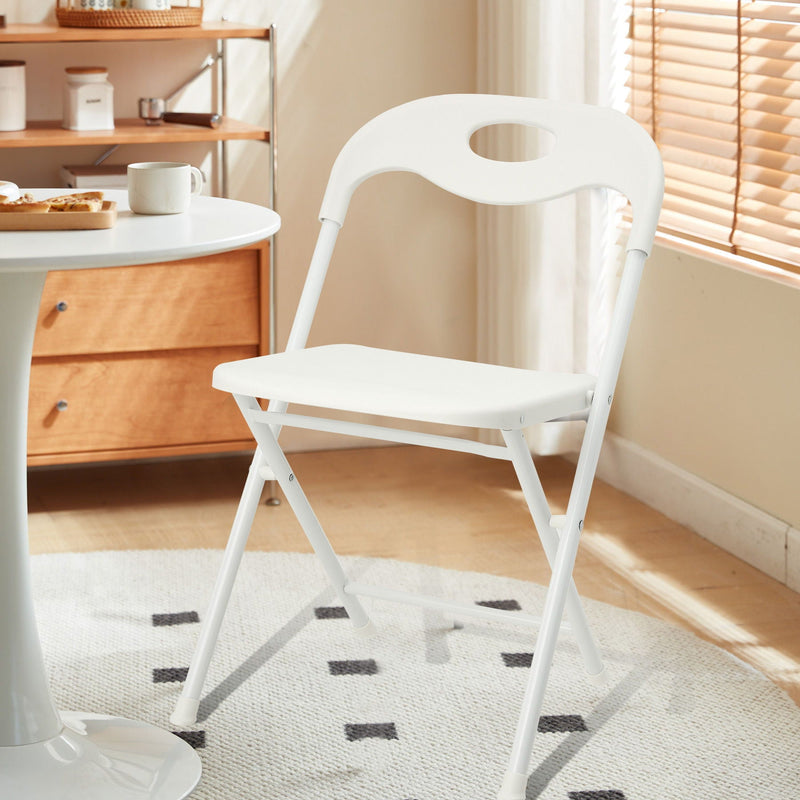 White Folding Chair Set with Waterproof Finish and Stackable Design - Set of 4, photo 10 of 27