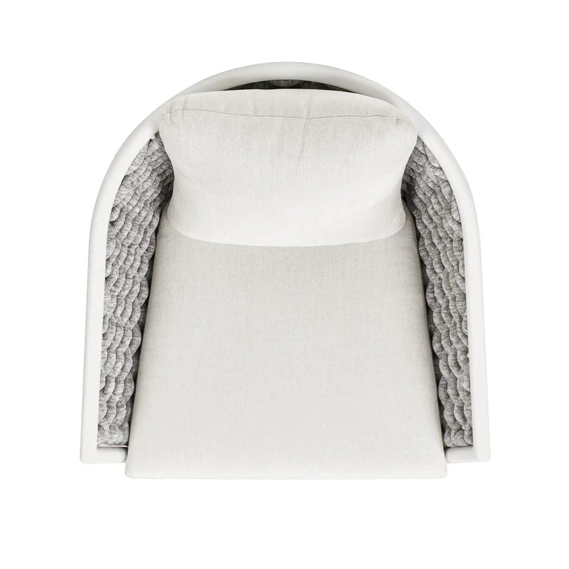 Rowan - Rope Barrel Back Patio Accent Arm Chair (Set of 2) - Optic White by HouseOfZazla