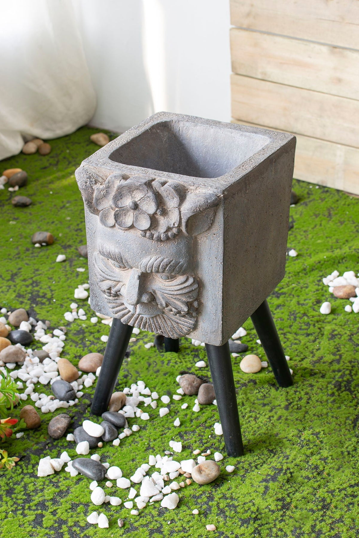 Greek God Statue Planter With Legs - Gray, photo 7 of 10