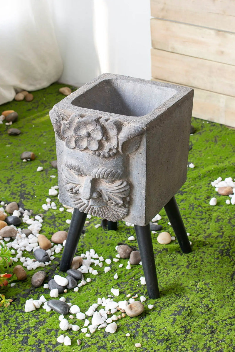Greek God Statue Planter With Legs - Gray by Unique Piece Furniture