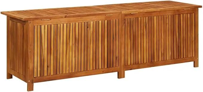 vidaXL Outdoor Storage Box, [Load Capacity Gallon] Deck Box with Gas-Lift Lid, Storage Chest with Water-Resistant Zippered Bag Inside, 68.9''x19.7''x22.8'', Solid Acacia Wood by GreenHaven Gardens