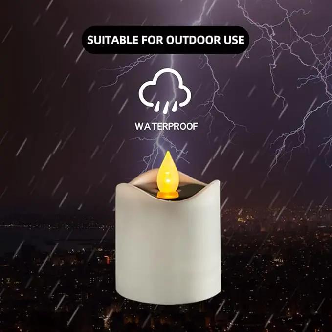 Solar Candle Lights,Flameless Candle Lights,Solar Rechargeable Tea Wax lamp,6 flameless Candle Light, Suitable for Wedding, Valentine's Day, Halloween, Christmas (Solar Candle Light) by GreenHaven Gardens