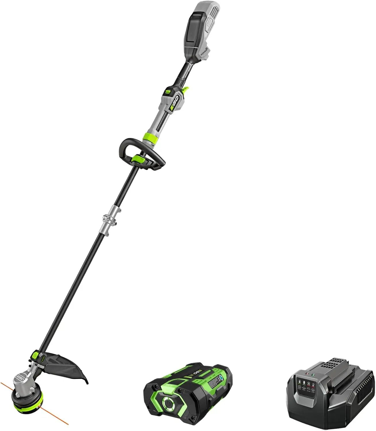 EGO POWER+ String Trimmer, Battery Powered, 16" Trimmer for Weeds and Grass with POWERLOAD, Telescopic Carbon Fiber Shaft, Includes 56V 2.5Ah Battery and Charger - ST1611T by GreenHaven Gardens