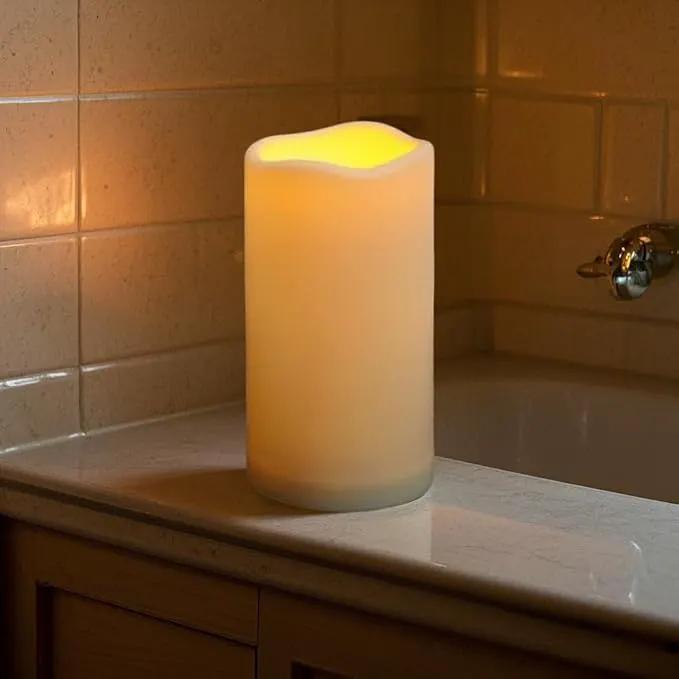 Waterproof Flameless Remote Control Candles 2PACK(D3''*H5.5'')Battery Operated Flickering LED Pillar Candle,plastic with 10-Key 24Hours Timer for Outdoor/Indoor Party Garden Lanterns Porch Ivory by GreenHaven Gardens