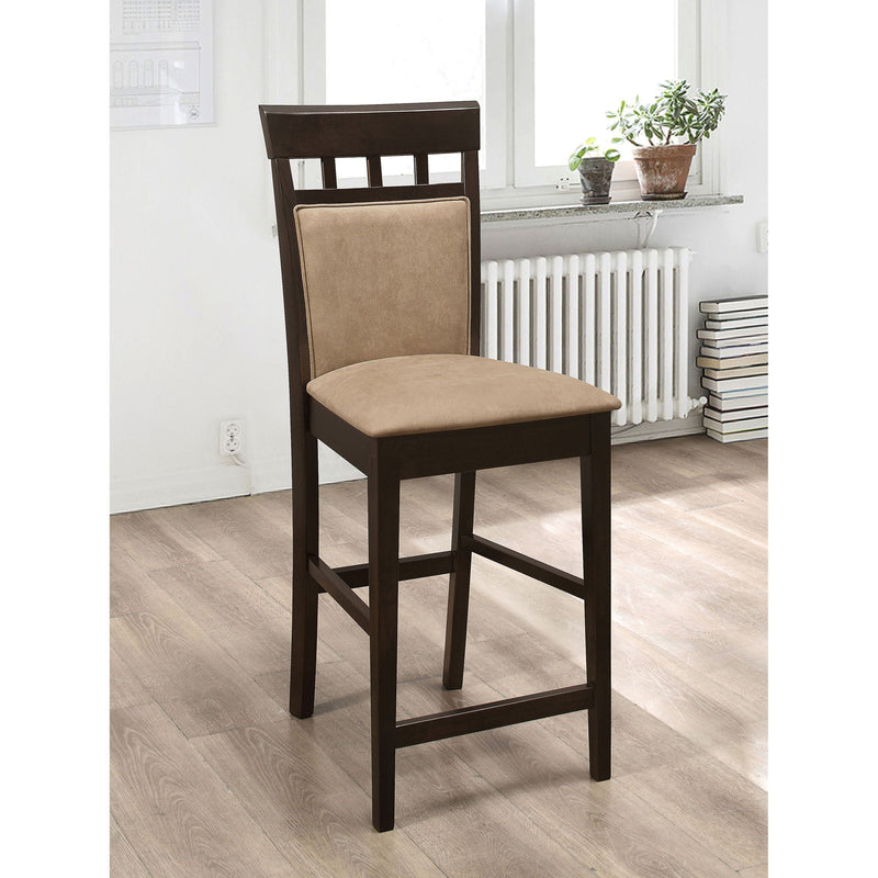 Upholstered Counter Height Stools (Set of 2) - Beige / Brown by HouseOfZazla