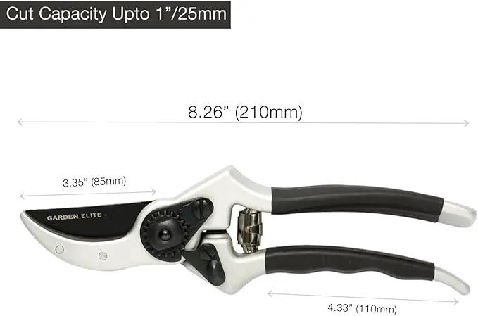 Razor Sharp Bypass Pruning Shears - Lifetime Replacement - Free Extra Blade, Spring & eBook - Japanese Steel - Premium Hand Pruners - Garden Shears - Garden Clippers - Secateurs with Ergonomic Handles by GreenHaven Gardens