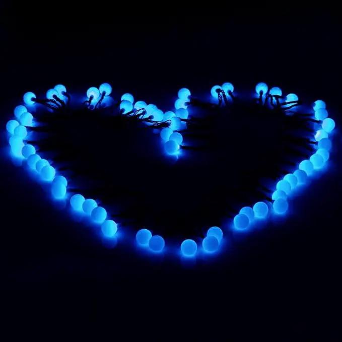 Globe Ball Fairy Lights, 50 LEDs 23ft/7M Solar Led Globe String Lights Waterproof with Two Lighting Modes for Garden Outdoor Party Christmas Decoration (Blue) by GreenHaven Gardens