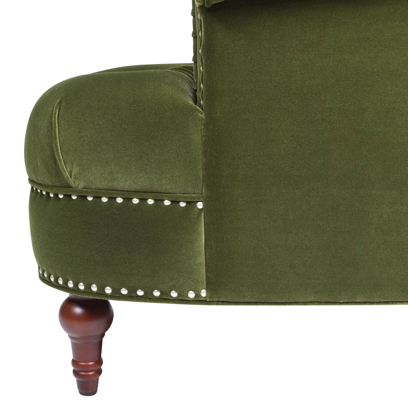 La Rosa Victorian Tufted Upholstered Accent Chair, Olive Green Performance Velvet by HouseOfZazla