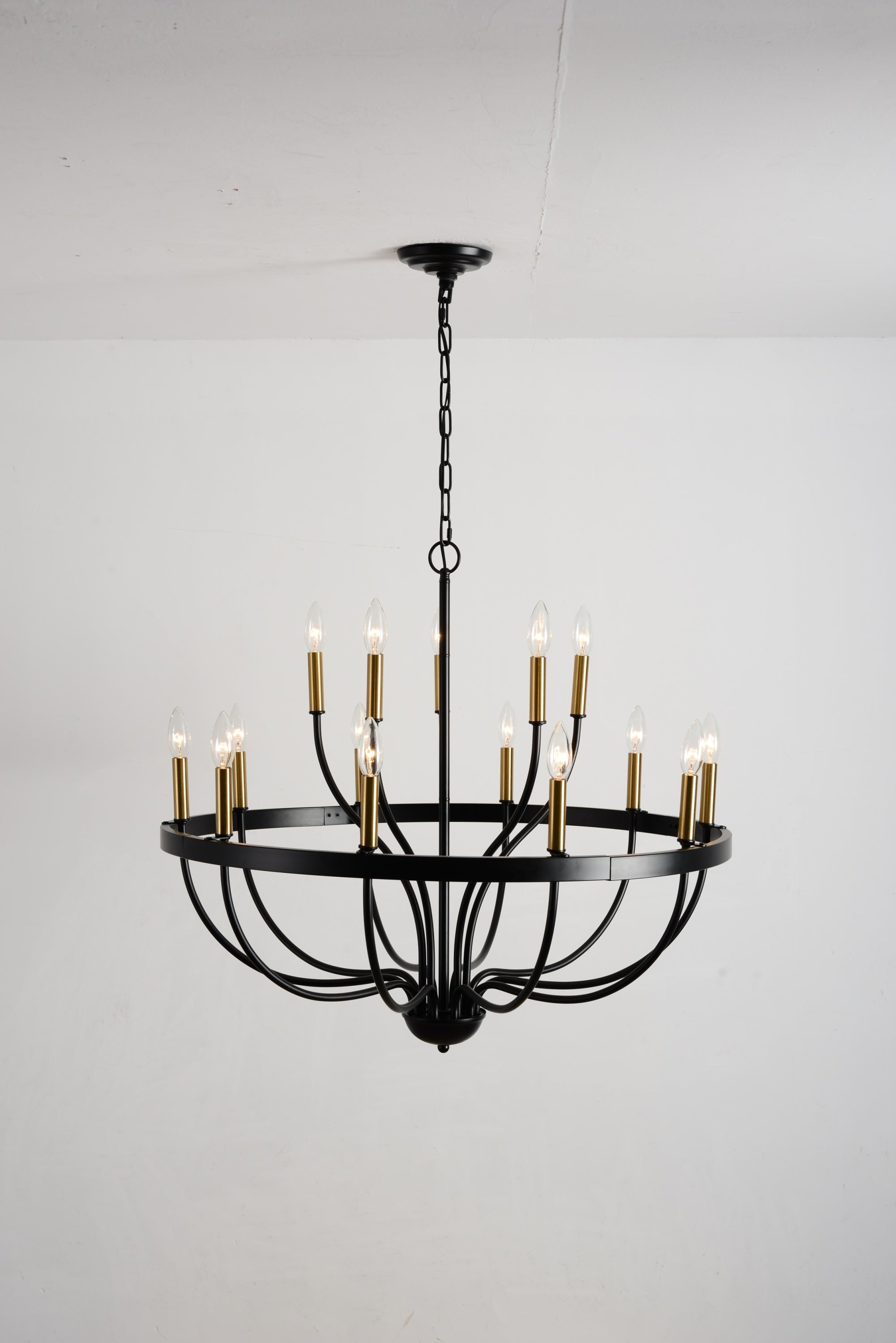 18-Light Industrial Iron Candle Chandelier by HouseOfZazla