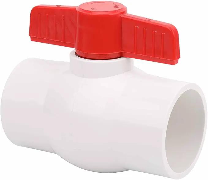 2" PVC Ball Valve Water Pipe Shut-off Valve Socket with Red T-Handle for Cold Water Supply lines, Irrigation Pipe fitting System(Socket x Socket), Schedule 40 by GreenHaven Gardens