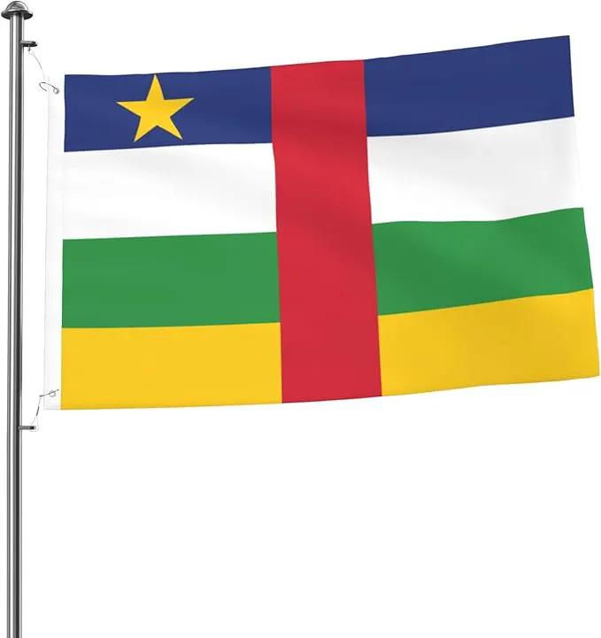 Central African Republic Flag Garden Yard House 2x3 ft Flags Double Sided Print Banner Indoor Outdoor Party Home Decorations for Boat Dorm House Balcony by GreenHaven Gardens
