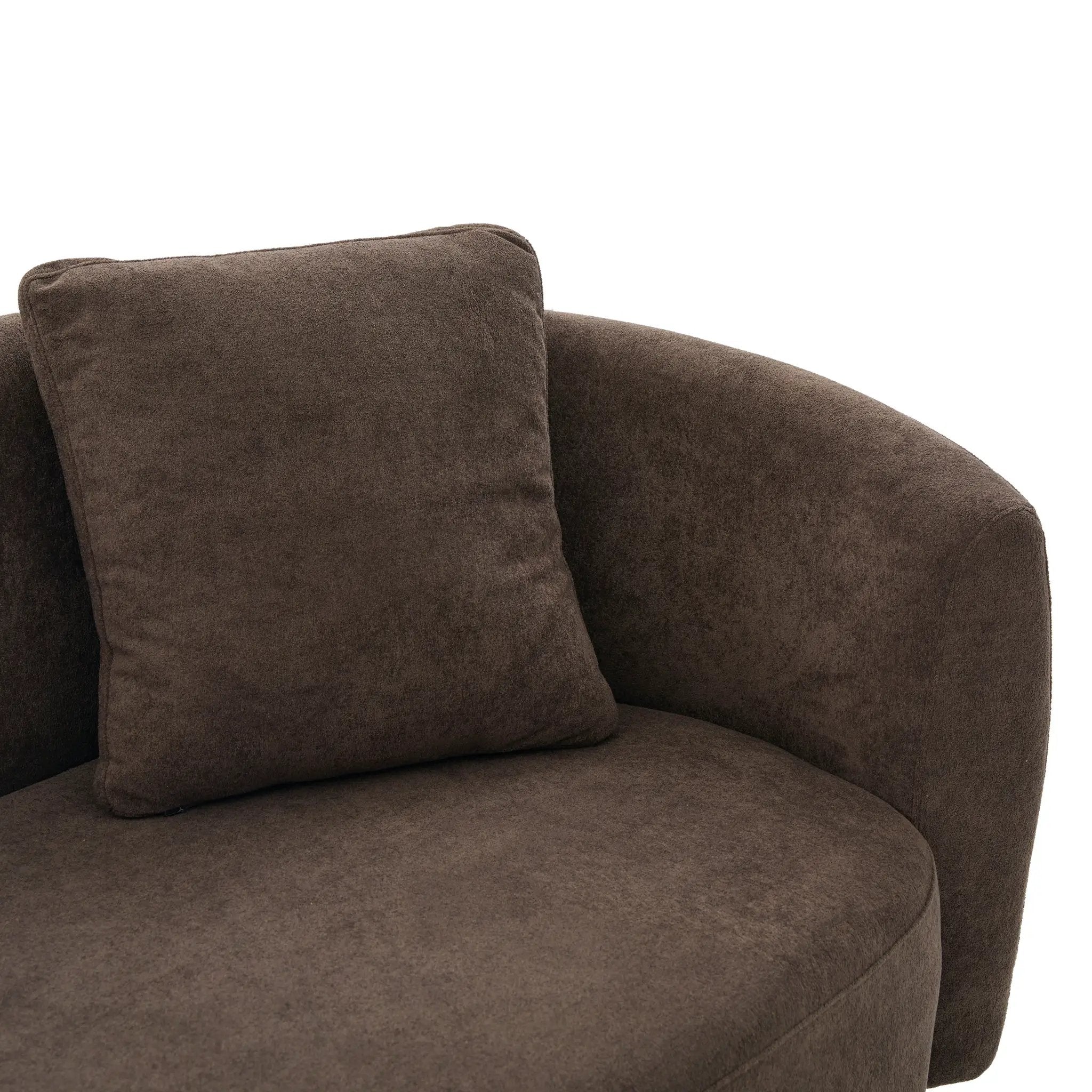 81 In. Curved Velvet Sofa With Wooden Base by HouseOfZazla