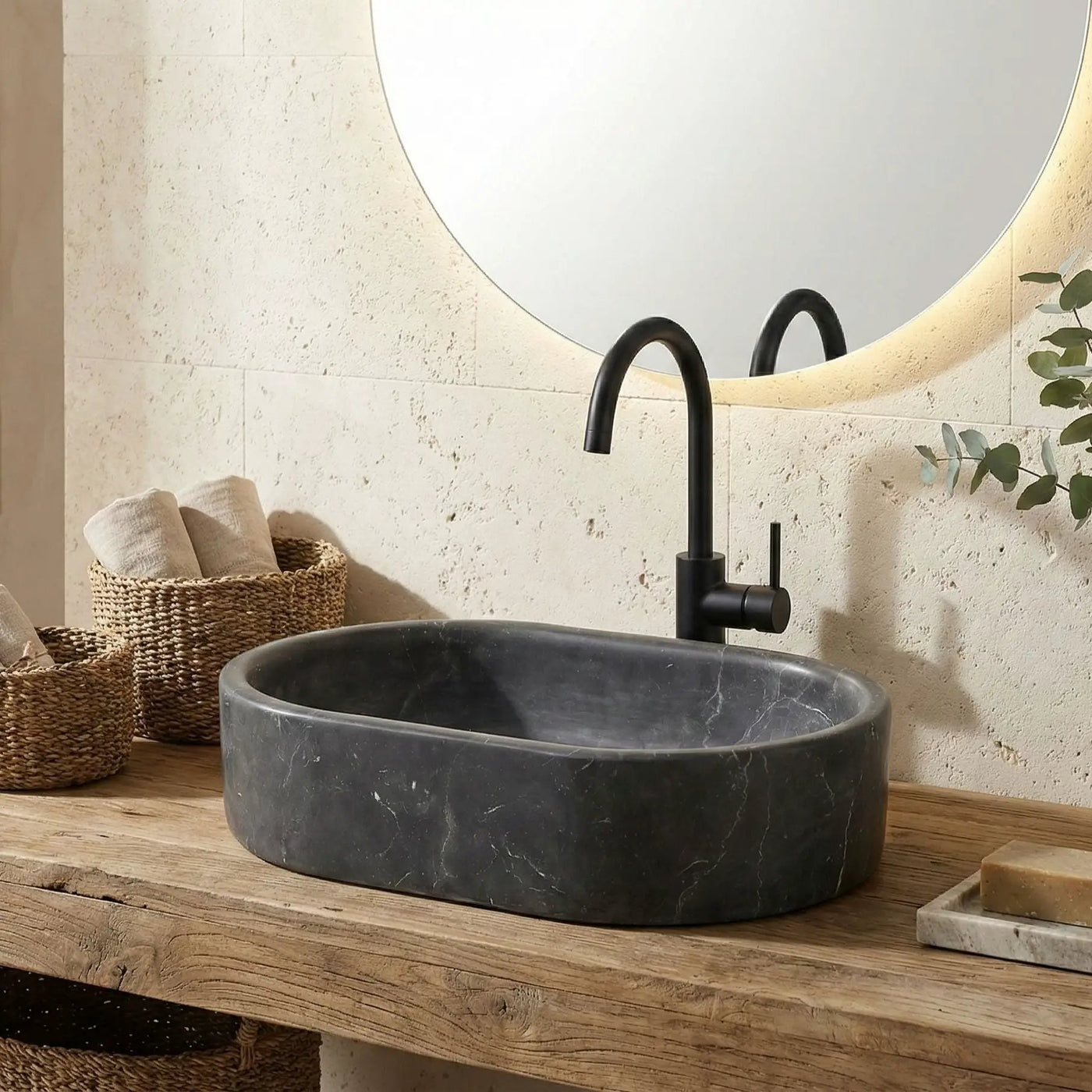 Bathroom Vessel Sink, Semi Polished Surface by HouseOfZazla