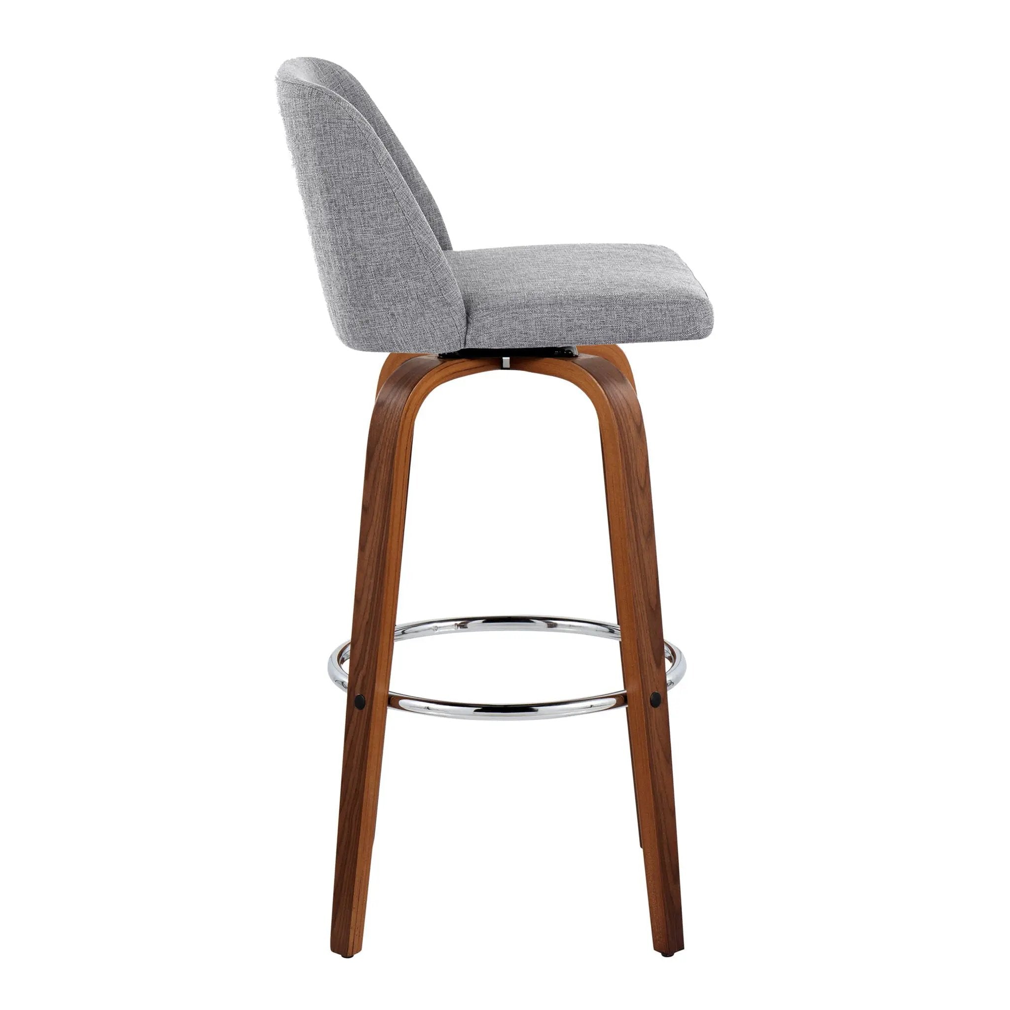 Toriano - Mid Century Modern Fixed Height, Barstool With Swivel With Round Footrest (Set of 2) by Unique Piece Furniture