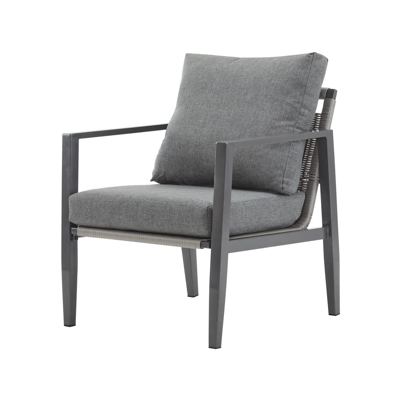 Modern Lounge Chair With Rope Accents And Cushions by HouseOfZazla