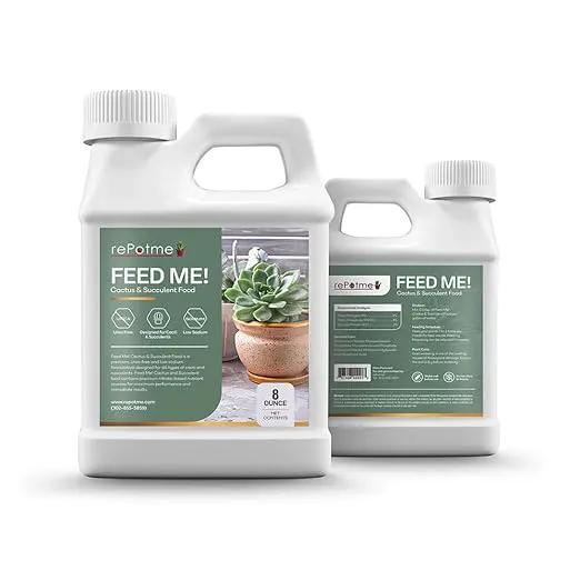 rePotme Cactus & Succulent Food - Feed ME! Fertilizer (8 Oz), Makes 96 Gallons of Fertilizer by GreenHaven Gardens