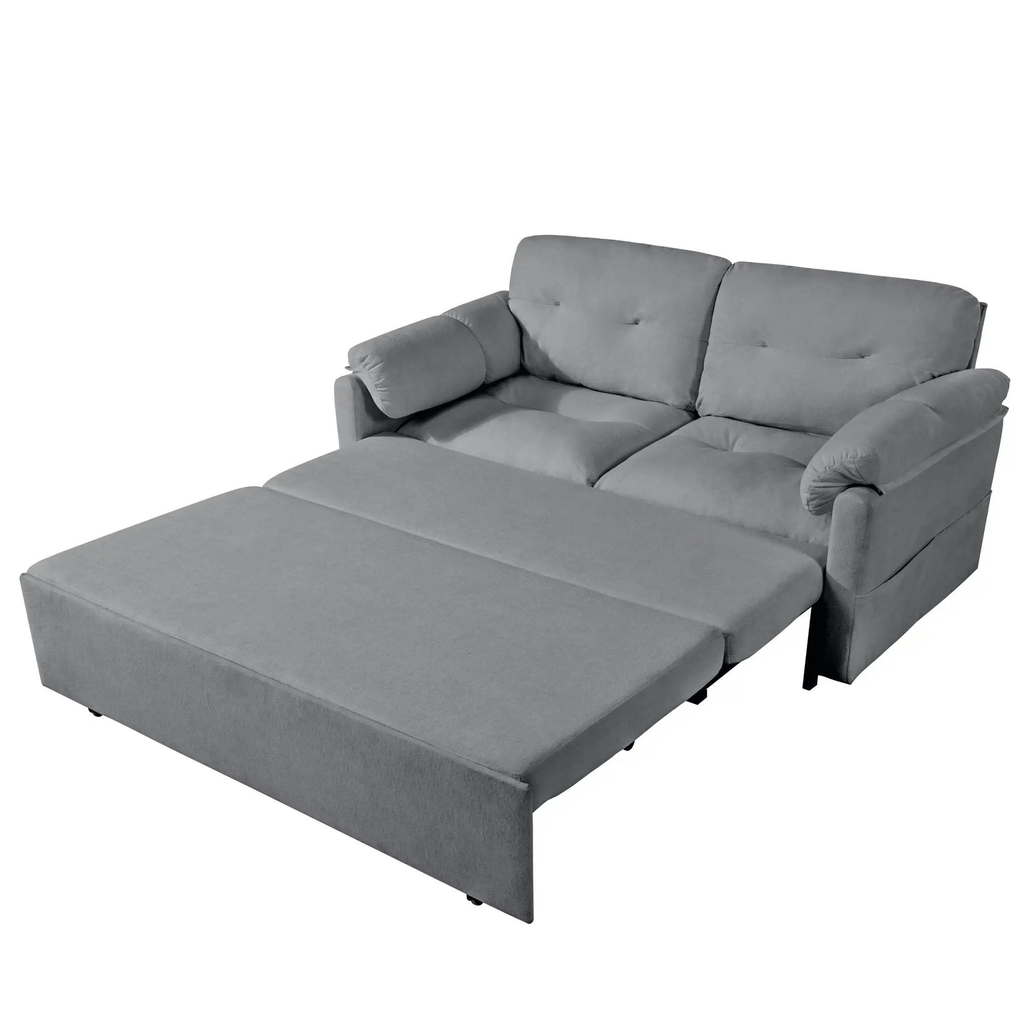 Convertible Pull Out Sofa Bed Queen Size, 3 In 1 With Side Storage by HouseOfZazla