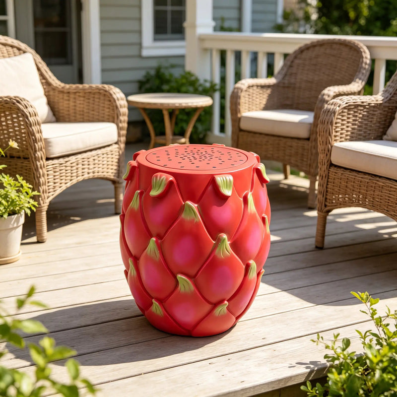 13.4" Oversized Resin Dragon Fruit Stool by HouseOfZazla