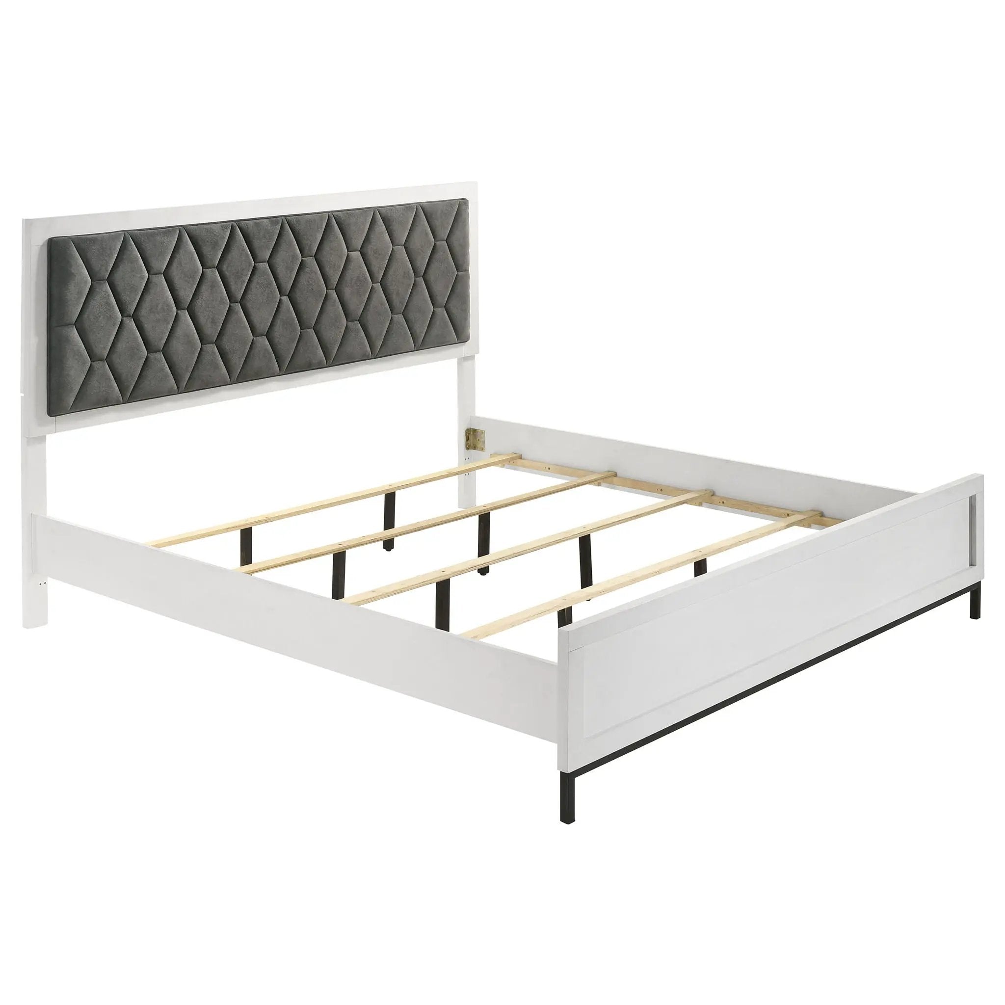 Sonora Eastern King Upholstered Panel Bed White by Unique Piece Furniture
