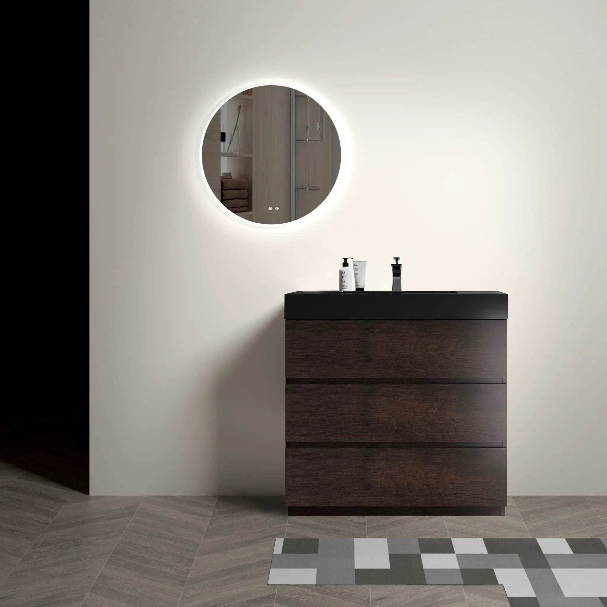 Alice - Bathroom Vanity With Large Storage Freestanding Bathroom Vanity, Sink For Modern Bathroom, One-Piece Sink Basin Without Drain And Faucet by Unique Piece Furniture