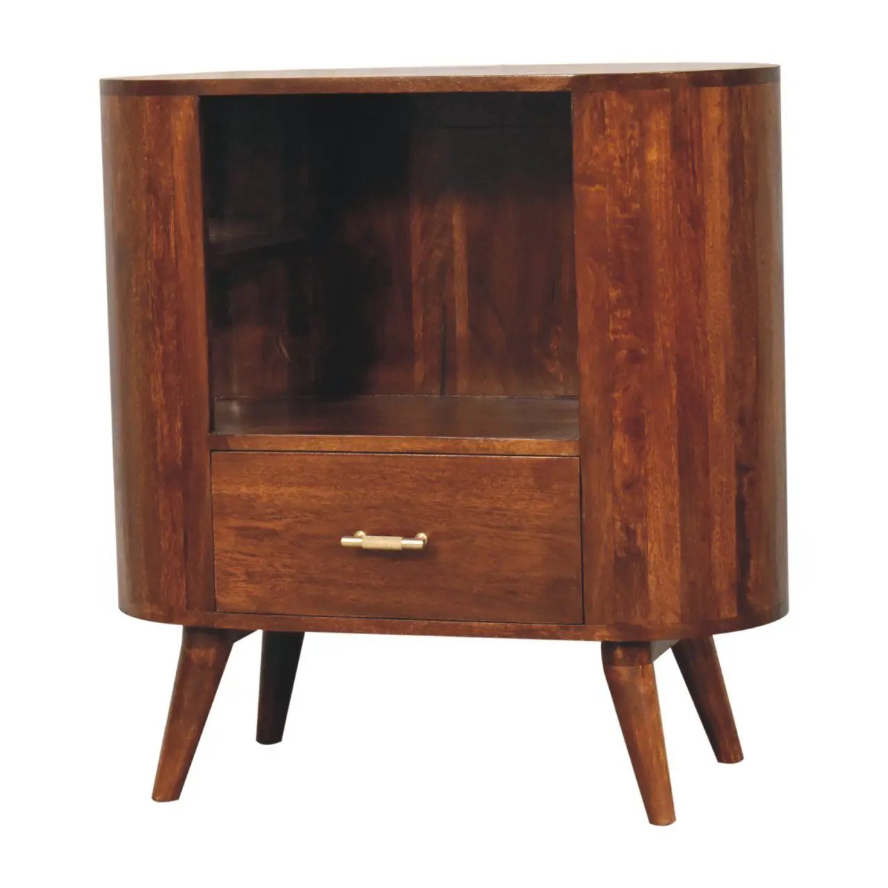 Cortez - T Bar Open Slot Cabinet - Dark Brown by HouseOfZazla