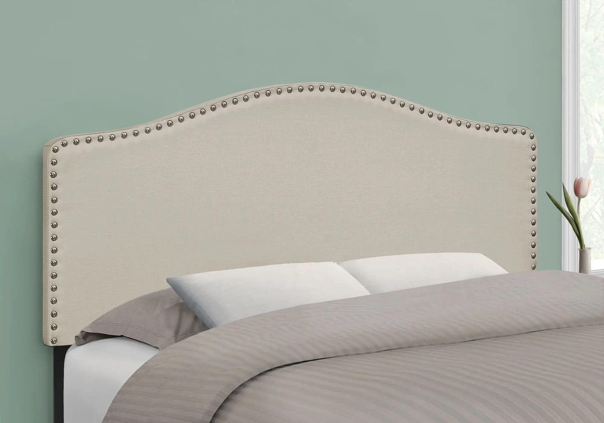 Full Size, Bed Headboard Only, Upholstered, Transitional - Beige by Unique Piece Furniture