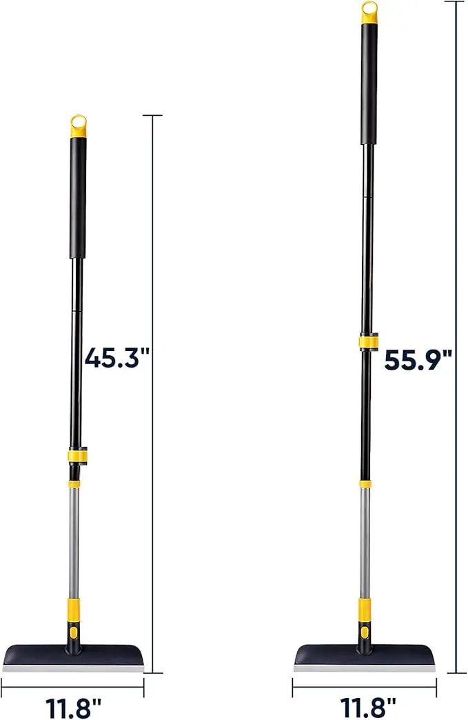 Yocada Floor Scrub Brush Telescopic Handle 2 in 1 Scrape Brush Stiff Bristle Shower Scrubber for Cleaning Patio Bathroom Garage Kitchen Wall Deck Tub Tile 55.9 inch Tall by GreenHaven Gardens