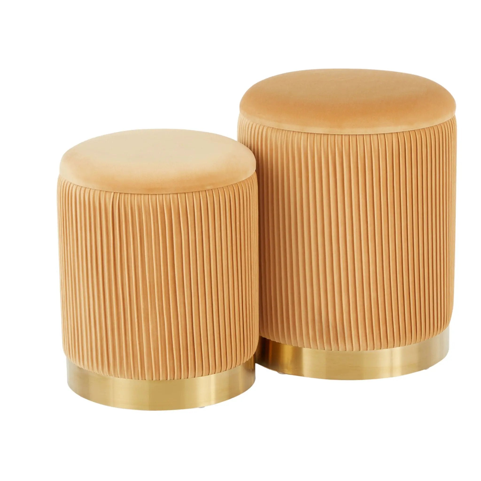 Marla - Contemporary Nesting Pleated Ottoman Set by Unique Piece Furniture