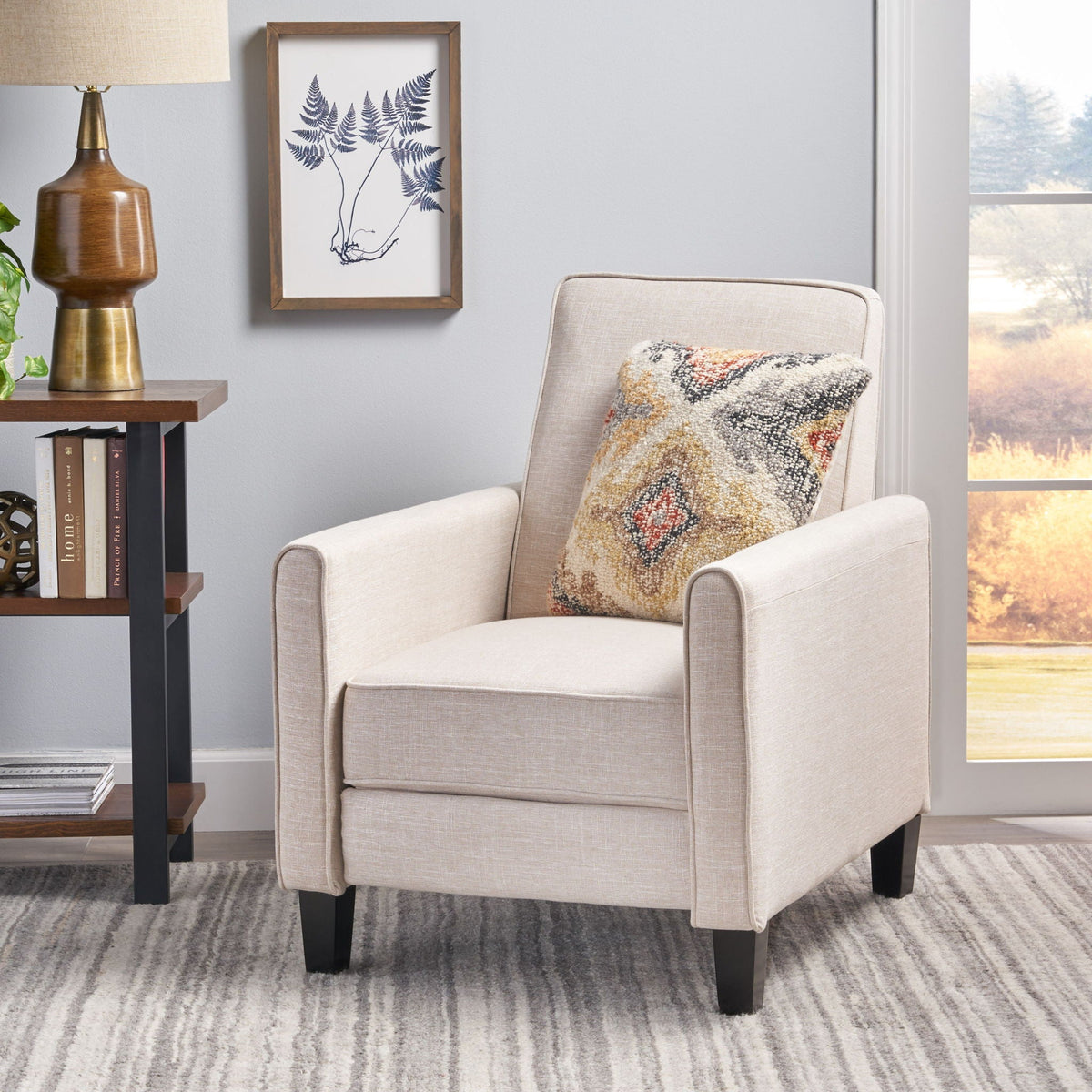 Upholstered Push Back Recliner Chair with Adjustable Recline - Multiple Colors, photo 32 of 40