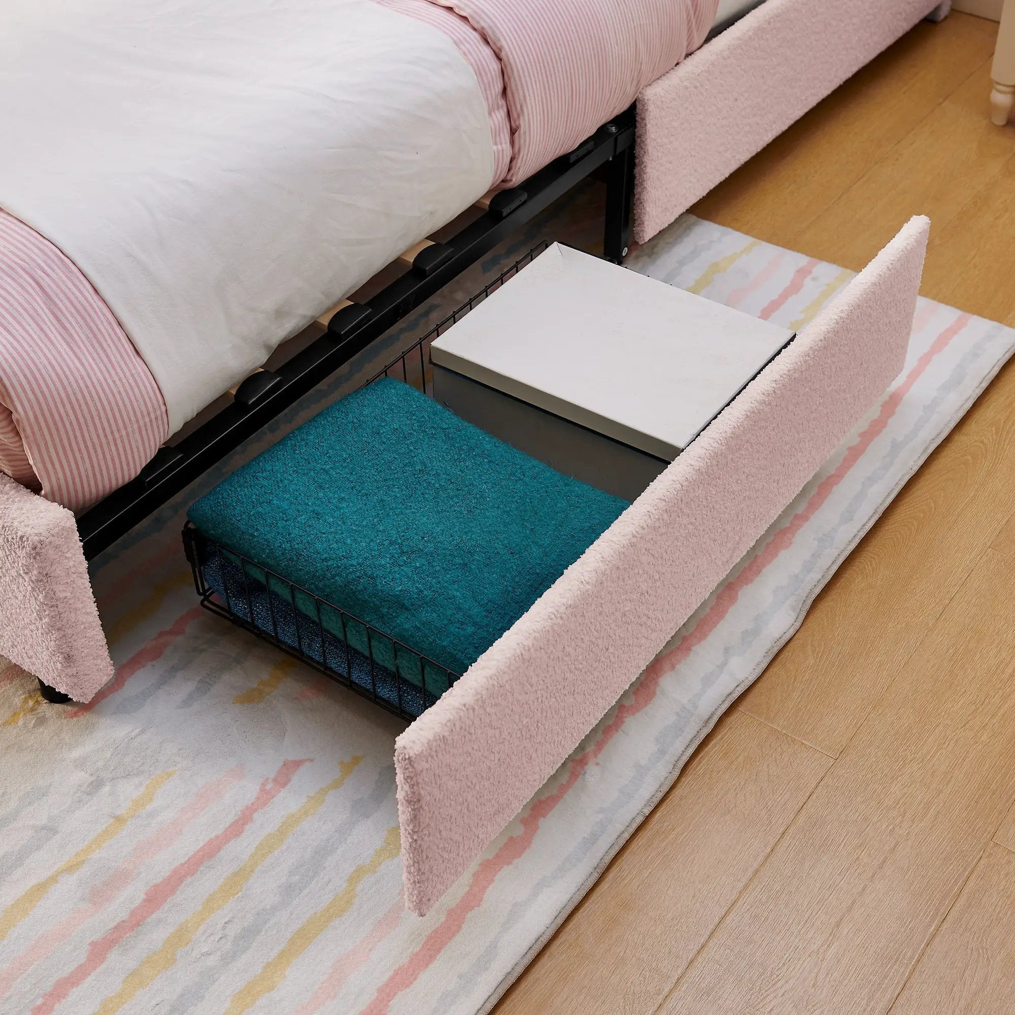 Full Size Kids Upholstered Bed with Oversized Rabbit Ear Headboard by HouseOfZazla