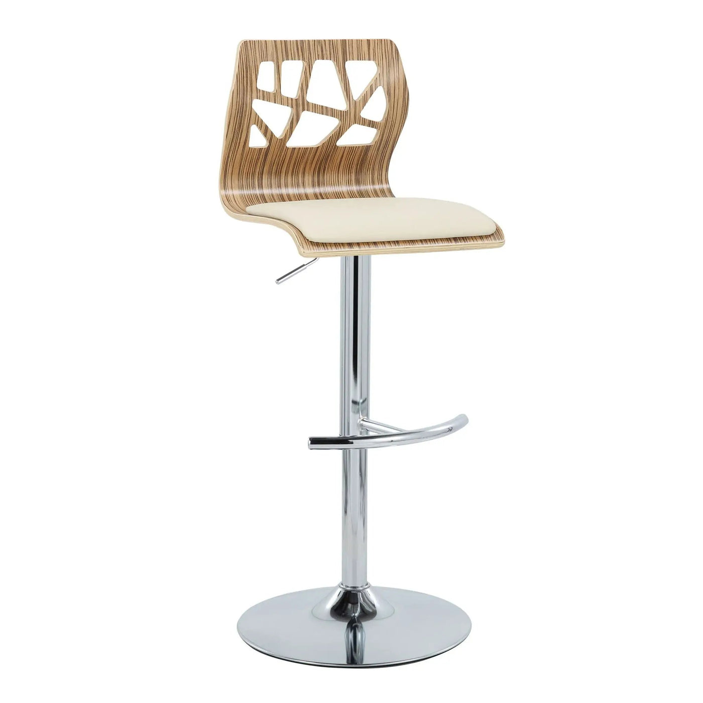 Folia - Mid Century Modern Adjustable Barstool With Swivel With Rounded T Footrest (Set of 2) by HouseOfZazla