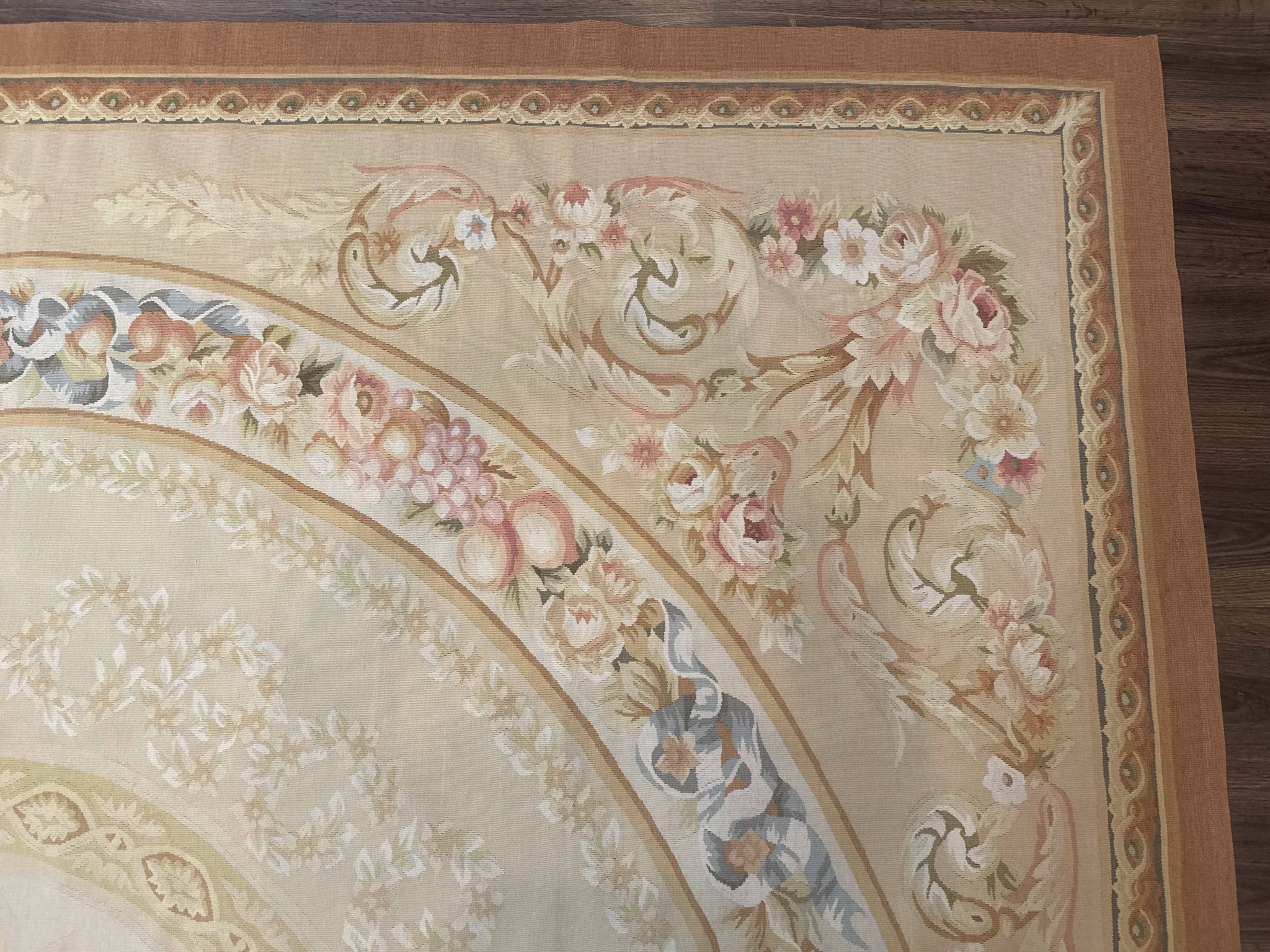 Aubusson Rug 9x12, French European Design, Floral, Elegant by Jewel Rugs