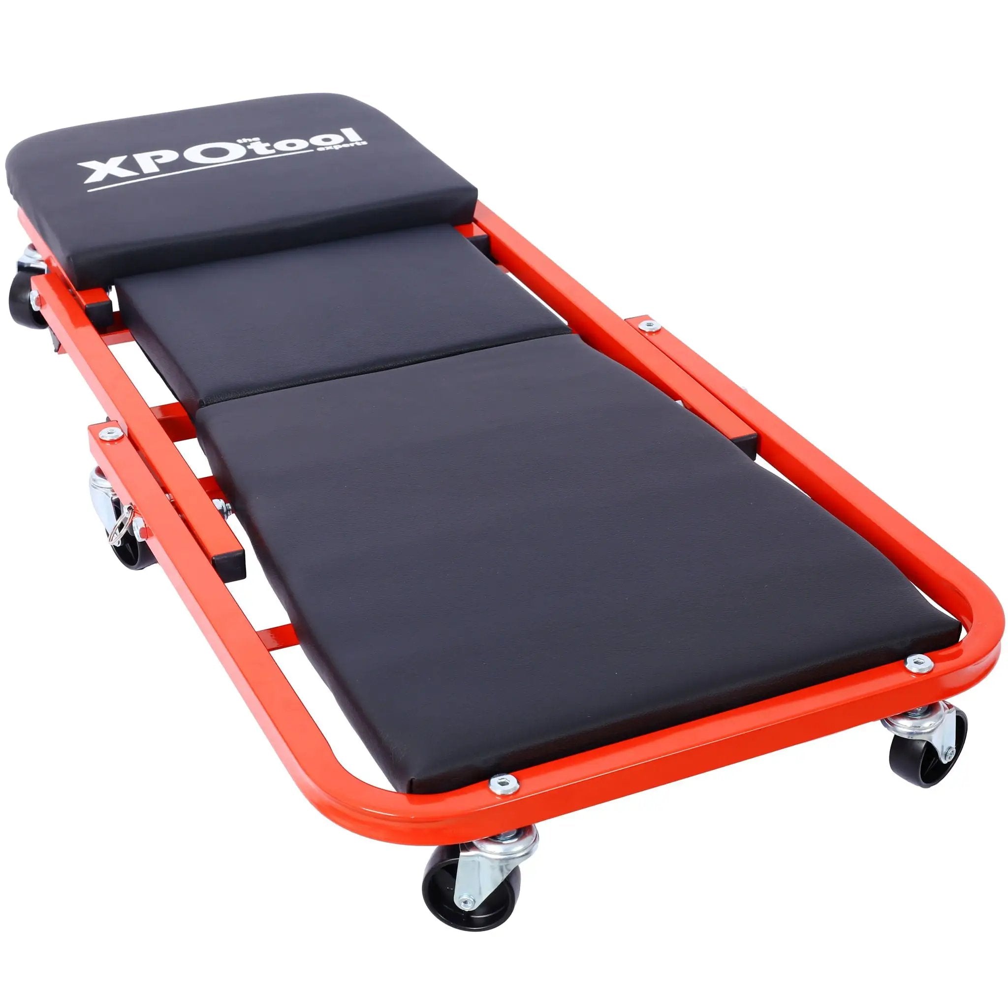 Mechanic Creeper, Z Creeper Seat 2 In 1 Low Profile With 6 Wheels Steel Vinyl - Red by HouseOfZazla
