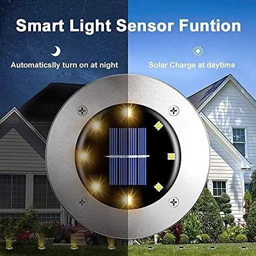 Aogist Solar Ground Lights 12 Packs, 8 LED Solar Garden Lights, Waterproof Outdoor Solar Disk Lights, In-ground Outdoor Landscape Lights for Pathway Yard Walkway Patio Lawn Path (Warm White) by GreenHaven Gardens