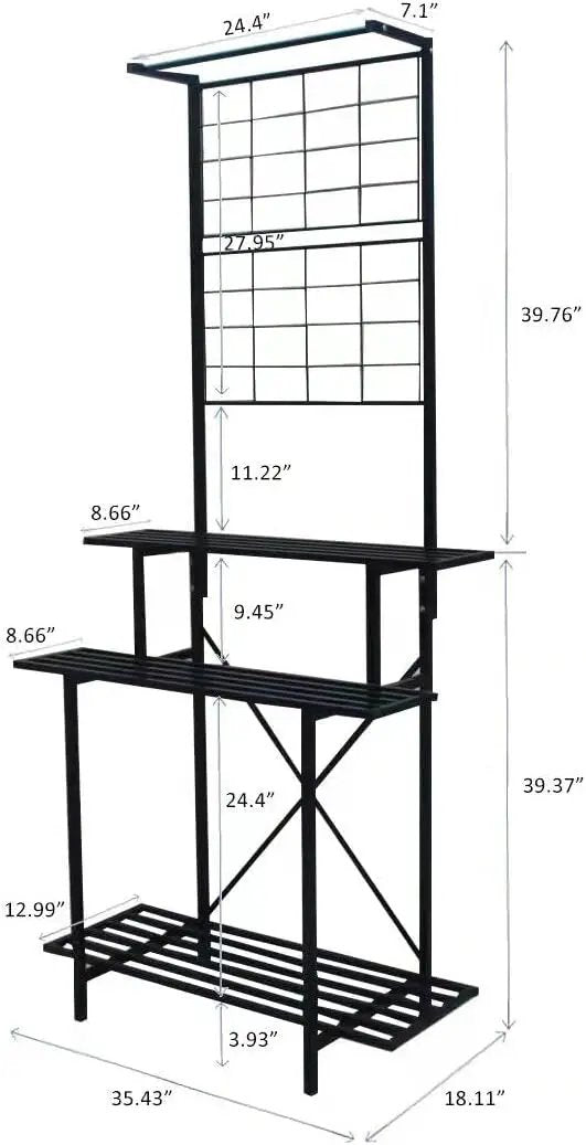 Hanging Plant Pot Shelf Rack Heavy Duty Plant holder Trellis,Multi Layer Plant Stand for Home, Garden, Balcony by GreenHaven Gardens