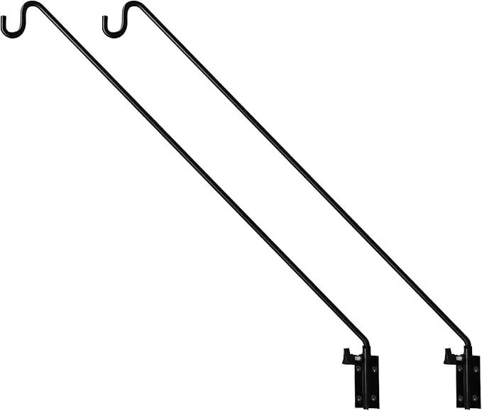 MIXXIDEA 2 Packs Heavy Duty Extended Reach Wall Mounted Deck Hook Wall Pole, Wall Bracket Direction and Length Adjustable Plant Bracket for Bird Feeders, Planters, Suet Baskets, Lanterns, Wind Chimes by GreenHaven Gardens
