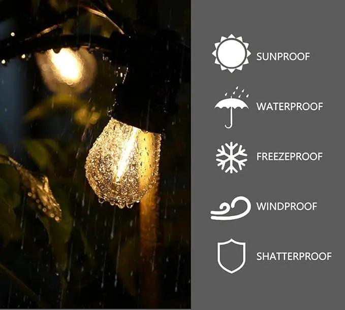 48 Pack S14 LED String Light Bulbs, 1W Shatterproof & Waterproof Outdoor Indoor Replacement Bulbs, E26 Base Edison LED Light Bulbs Warm White 2200K. (S14 48Pack) by GreenHaven Gardens