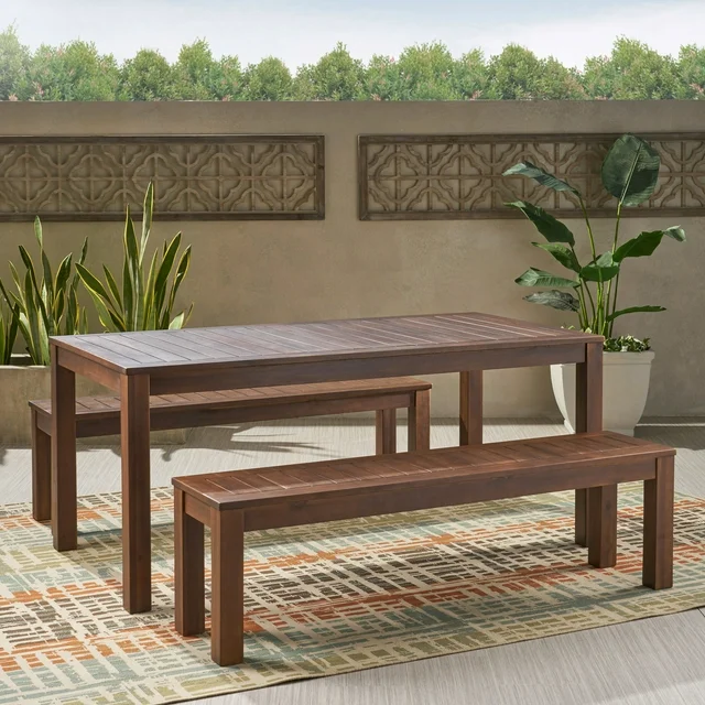 Outdoor Courtyard Table and Bench by HouseOfZazla