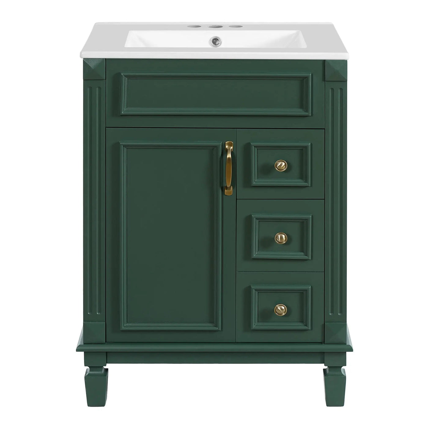 Bathroom Vanity With Sink, Compact Cabinet & 2 Drawers by HouseOfZazla