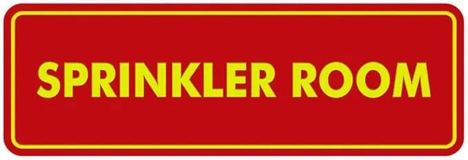 Signs ByLITA Standard Sprinkler Room Sign (Red/Yellow) - Medium by GreenHaven Gardens