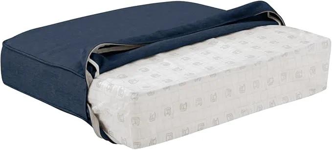 Classic Accessories Montlake Water-Resistant 23 x 20 x 4 Inch Patio Lounge Back Cushion, Heather Indigo Blue, Outdoor Loveseat Cushions by GreenHaven Gardens