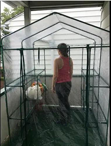 Greenhouse - Walk in Greenhouse with 8 Sturdy Shelves and PVC Cover for Indoor or Outdoor Use - 56 x 56 x 76-Inch Green House by Home-Complete by GreenHaven Gardens