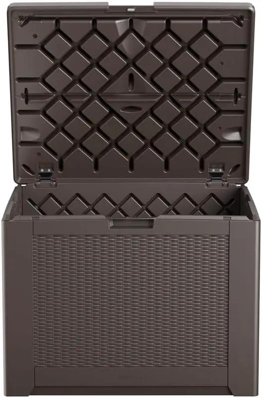 Rubbermaid Medium Resin Outdoor Storage Deck Box (74 Gal) Weather Resistant Brown Deck Organization for Home/Backyard/Pool Chemicals/Toys/Garden Tools/Porch/Patio Cushions by GreenHaven Gardens