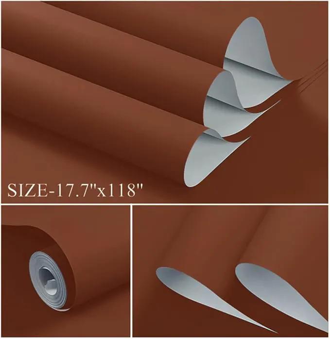 Dimoon 236''x17.7'' Orange Peel and Stick Wallpaper Contact Paper Modern Self Adhesive Wall Paper Removable Renter Friendly Textured Solid Color Shelf Cabinet Vinyl Roll (236''x17.7'',Vermilion) by GreenHaven Gardens