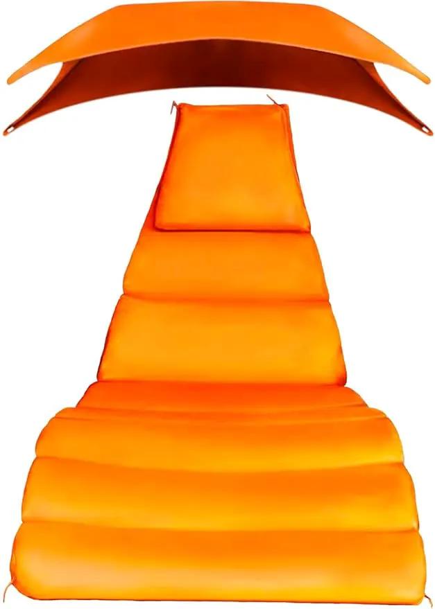 Weatherproof Replacement Cushion Pad and Umbrella for Hanging Lounge Chair Outdoor Chaise Hanging Hammock Chair - Long-Lasting, Fade-Resistant, Quick-Dry, Outdoor Lounge Replacement Set (Orange) by GreenHaven Gardens