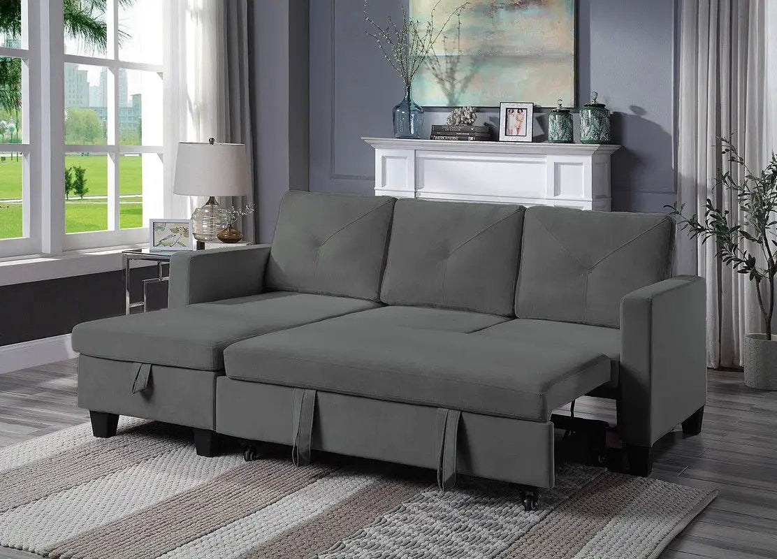 Nova - Reversible Sleeper Sectional Sofa With Storage Chaise by HouseOfZazla