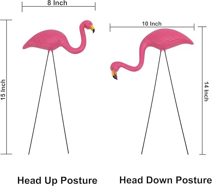 GiftExpress Pink Flamingos Yard Decorations - 12 Pack Small 14" Tall Plastic Flamingo Statue w/Metal Stakes - Lawn Ornaments & Garden Decor for Outdoor Parties by GreenHaven Gardens