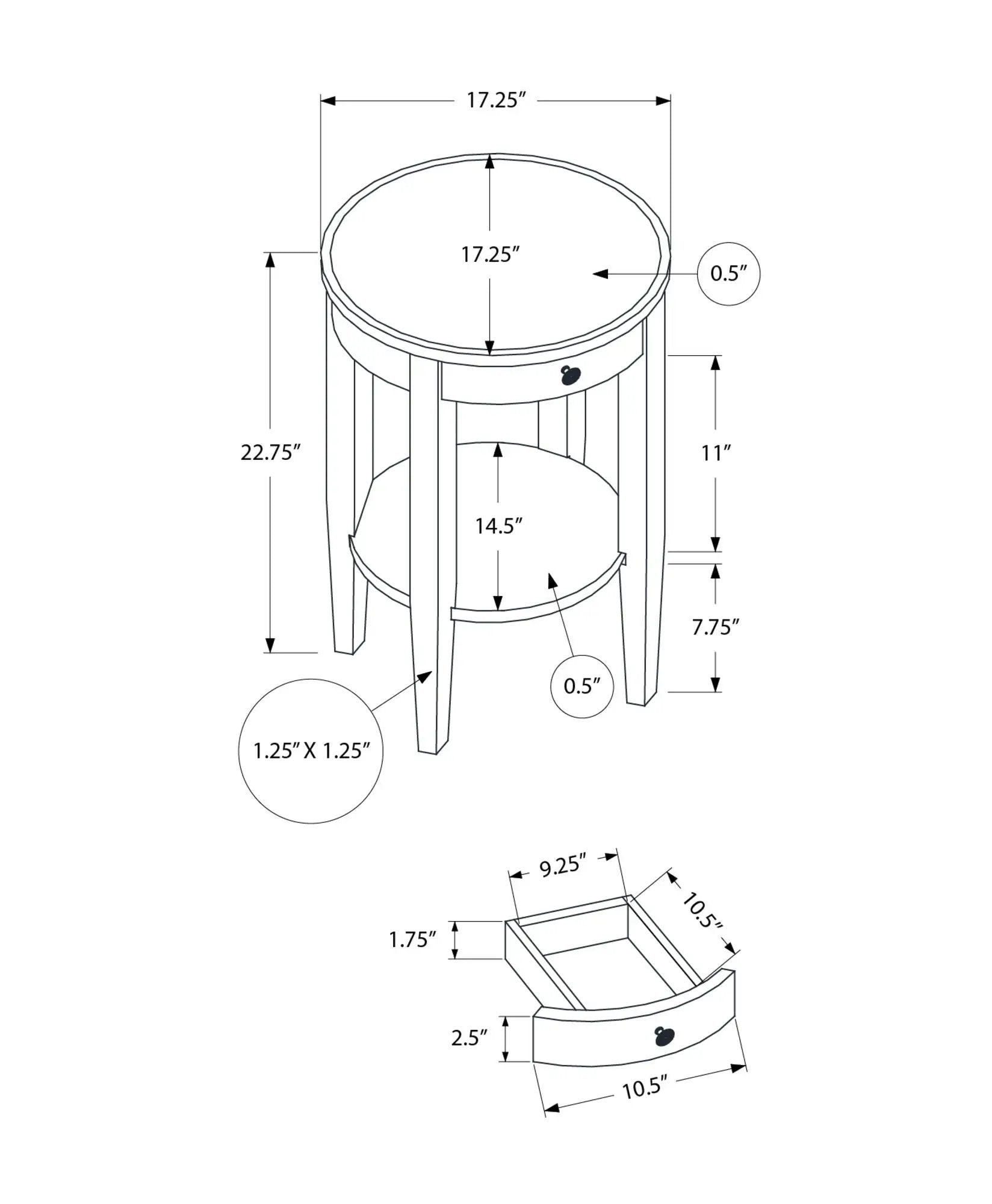 Accent Table, 2 Tier, Transitional - Espresso by HouseOfZazla